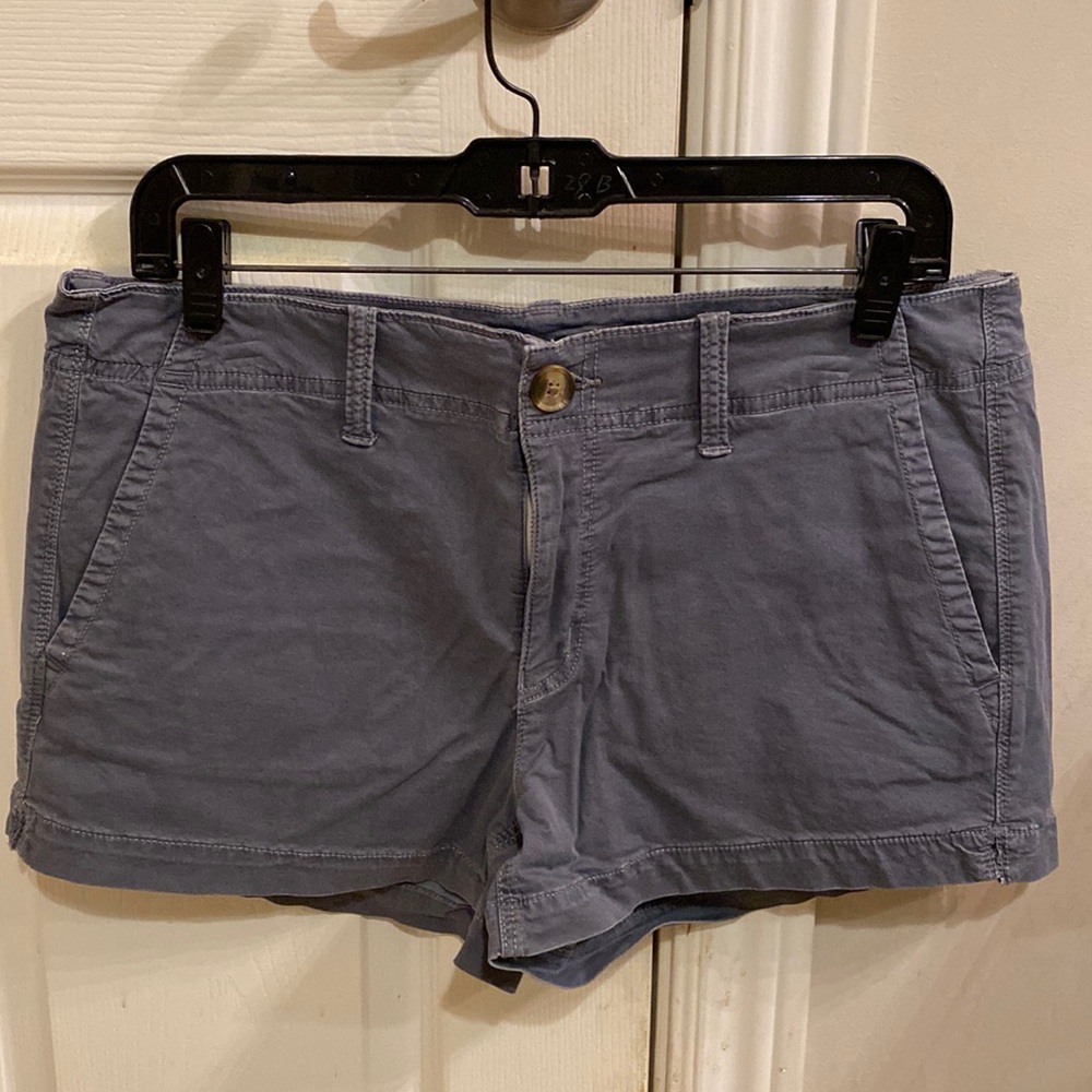 AE SUPER STRETCH SHORTIE SHORTS STEEL BLUE SIZE 10 NWOT